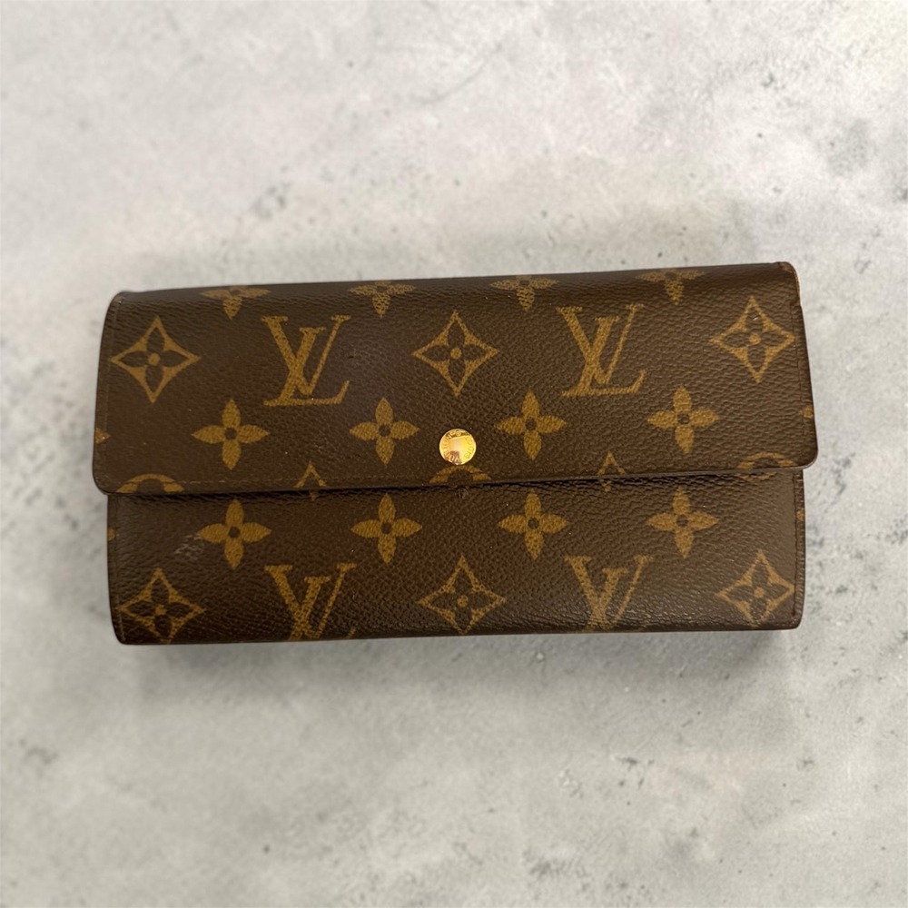 Louis Vuitton Sarah Wallet Monogram Canvas Long Wallet w/ Authentication